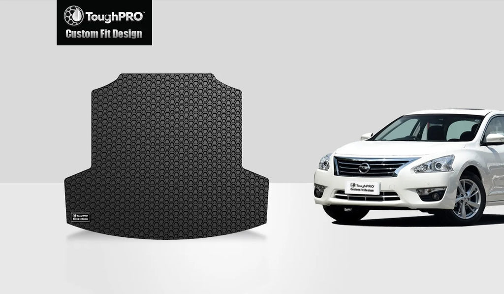 ToughPRO - Trunk Mat Matching with NISSAN Altima - All Climate Heavy Duty (Made in USA) - Black Rubber - 2016