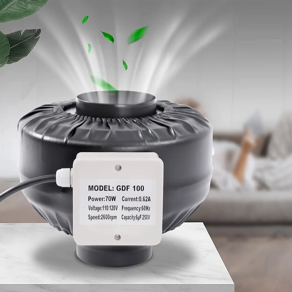 FETCOI Grow Tent Fan 8 Inch Inline Fan Industrial Grade Duct Exhaust Fan Combinable with HEPA Filter & Carbon Filter Powerful Booster Fanwith Speed Controller
