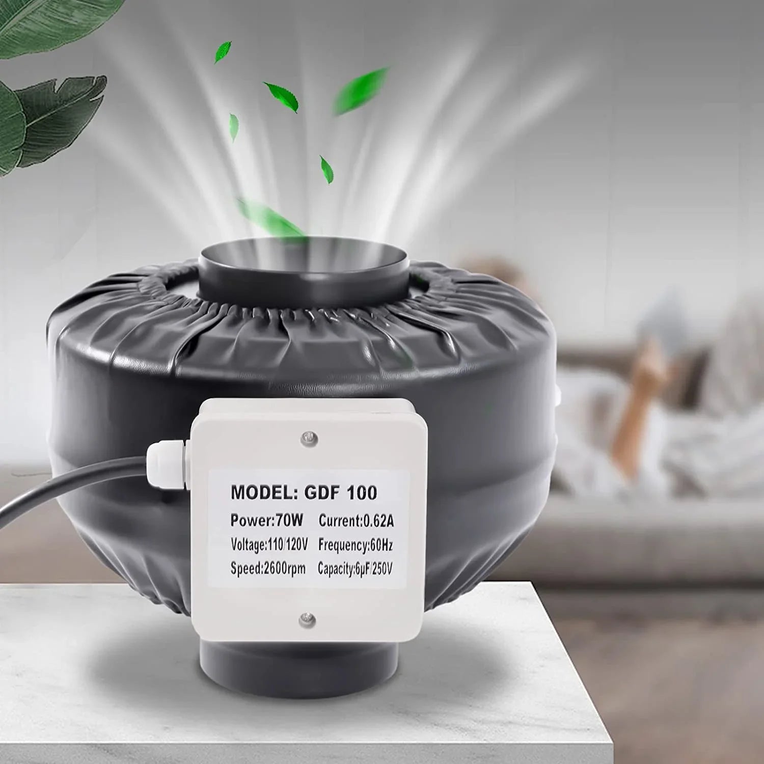 FETCOI Grow Tent Fan 8 Inch Inline Fan Industrial Grade Duct Exhaust Fan Combinable with HEPA Filter & Carbon Filter Powerful Booster Fanwith Speed Controller