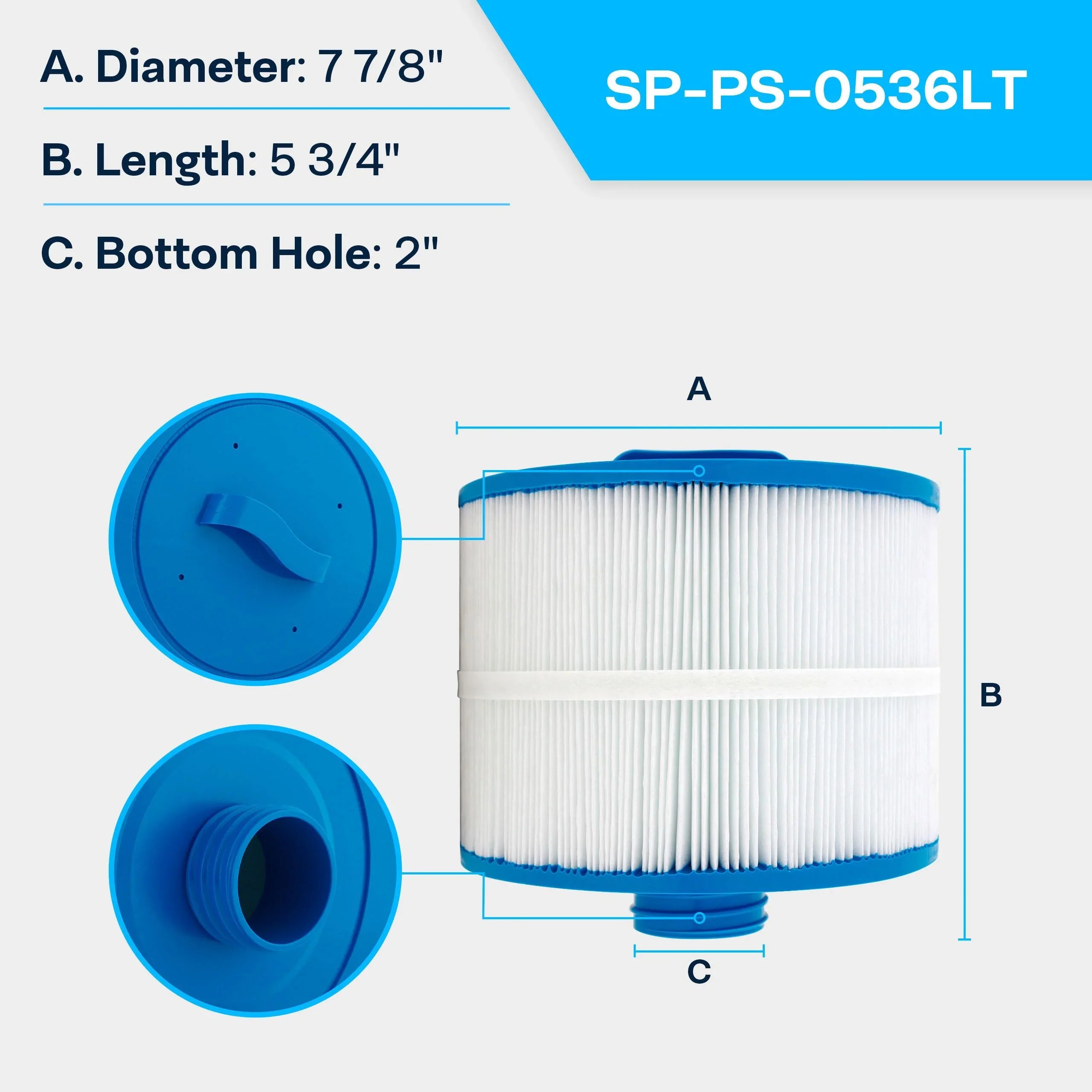 SpiroPure Replacement for Bullfrog Spa Filter PBF36 Wellspring 10-2870 Pleatco PBF36-M Unicel 8CH-951 Bullfrog 35 Hot Tub Spa Pool Cartridge (SAE Long Thread Version)