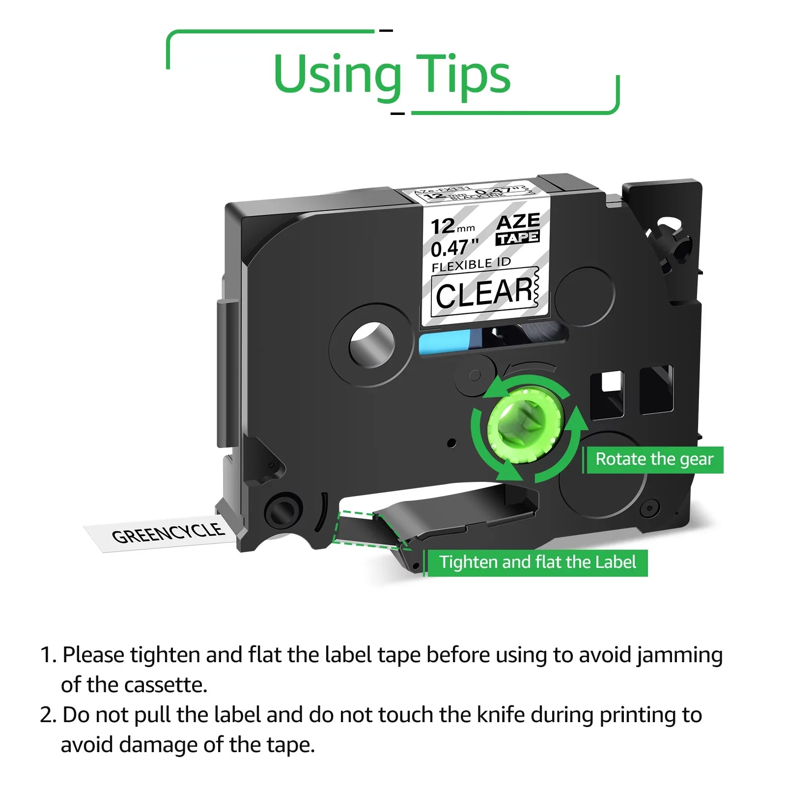 GREENCYCLE 40PK Matching for Brother P-touch 12mm x 8m Black on Clear TZ TZe TZe-FX131 TZ-FX131 TZe-131 TZ-131 Flexible ID Cable Wire Label Tape