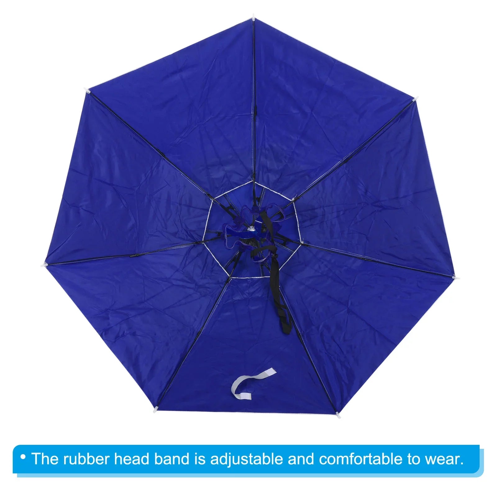 Uxcell OD 37.4" Umbrella Hat, Oxford Fabric Folding Double Layer Sun Rain Cap with Head Strip, Silver