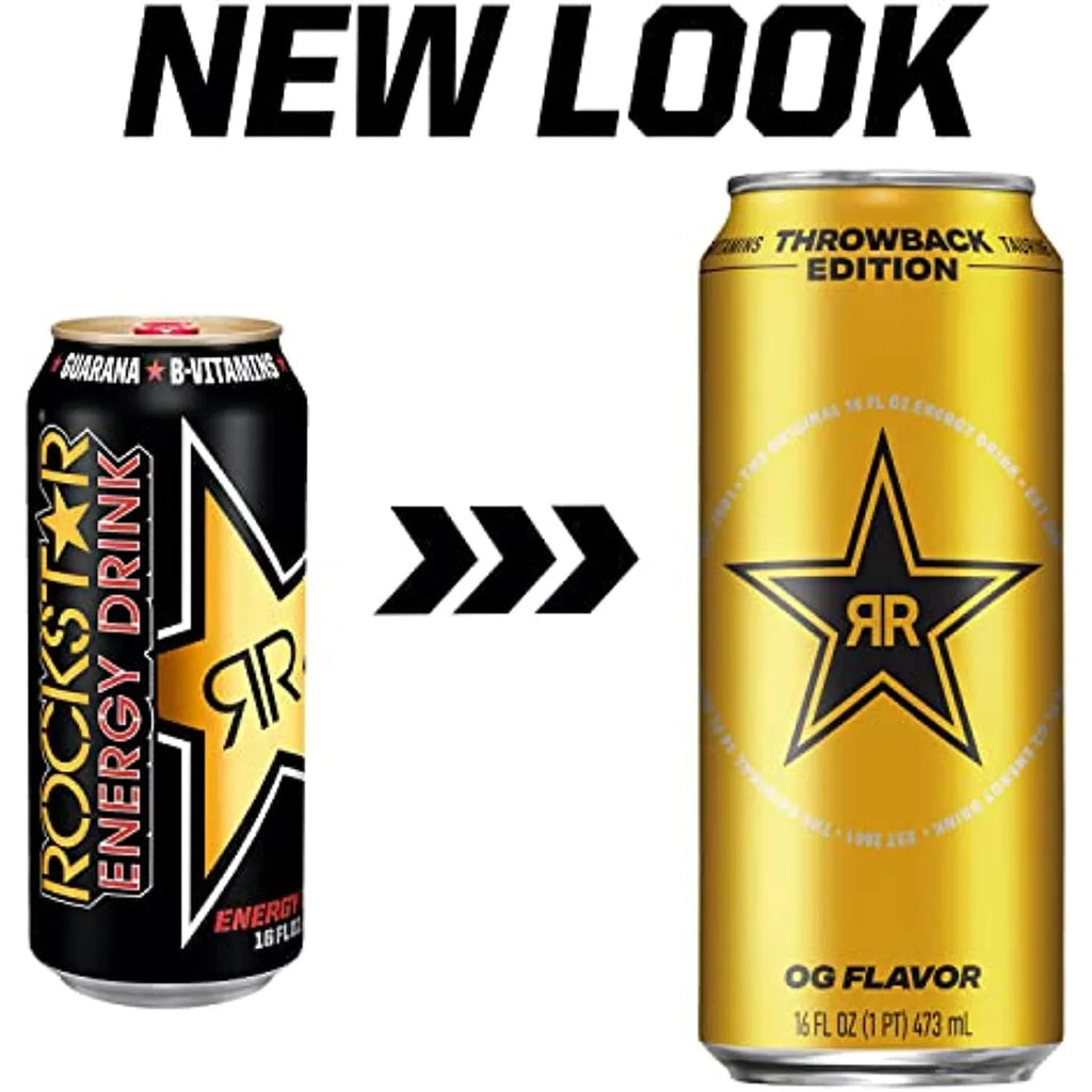 Rockstar Energy Drink, Throwback Edition: O.G., 16 Fl Oz (Pack Of 12) - Packaging May Vary