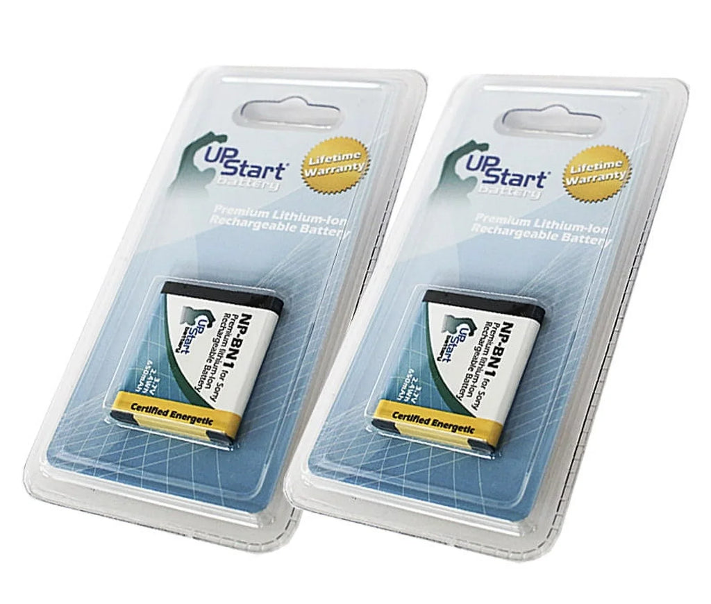 2x Pack - UpStart Battery Sony DSC-TX10 Battery - Replacement for Sony NP-BN1 Digital Camera Battery (650mAh, 3.7V, Lithium-Ion)