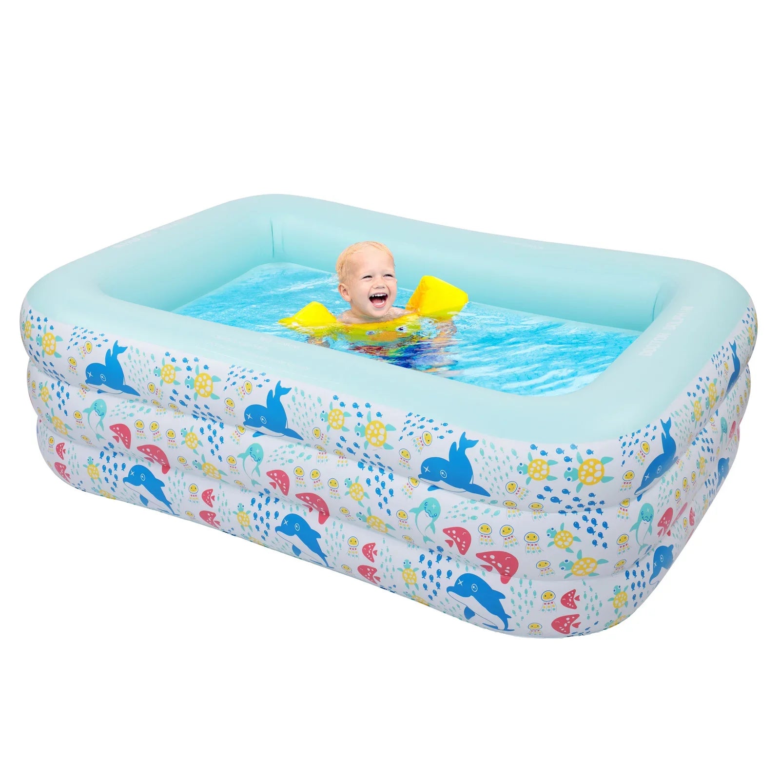 Inflatable Swimming Pool, Family Full-Sized Above Ground Swimming Pools,Inflatable Swim Pool for Kids, Indoor & Outdoor XH - 82.7"*55"*23.6"