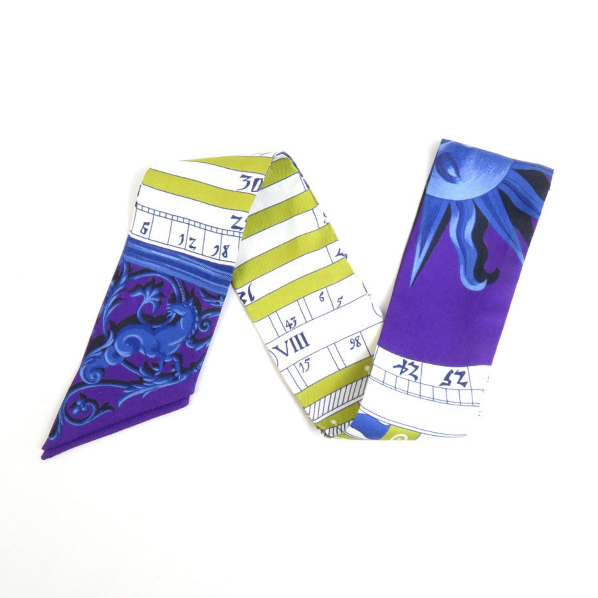 Pre-Owned HERMES Scarf Muffler Twilly Silk Purple/Multicolor Women's (Good)