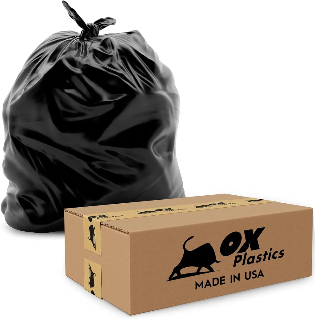 Trash Can Liners Bags - 42 Gallon Capacity & 1.5Mil Thick Extra Heavy Duty Strength - Large Garbage, Leak-Proof & Resilient House & Use Bags Black 37 X 43 (100 Count)