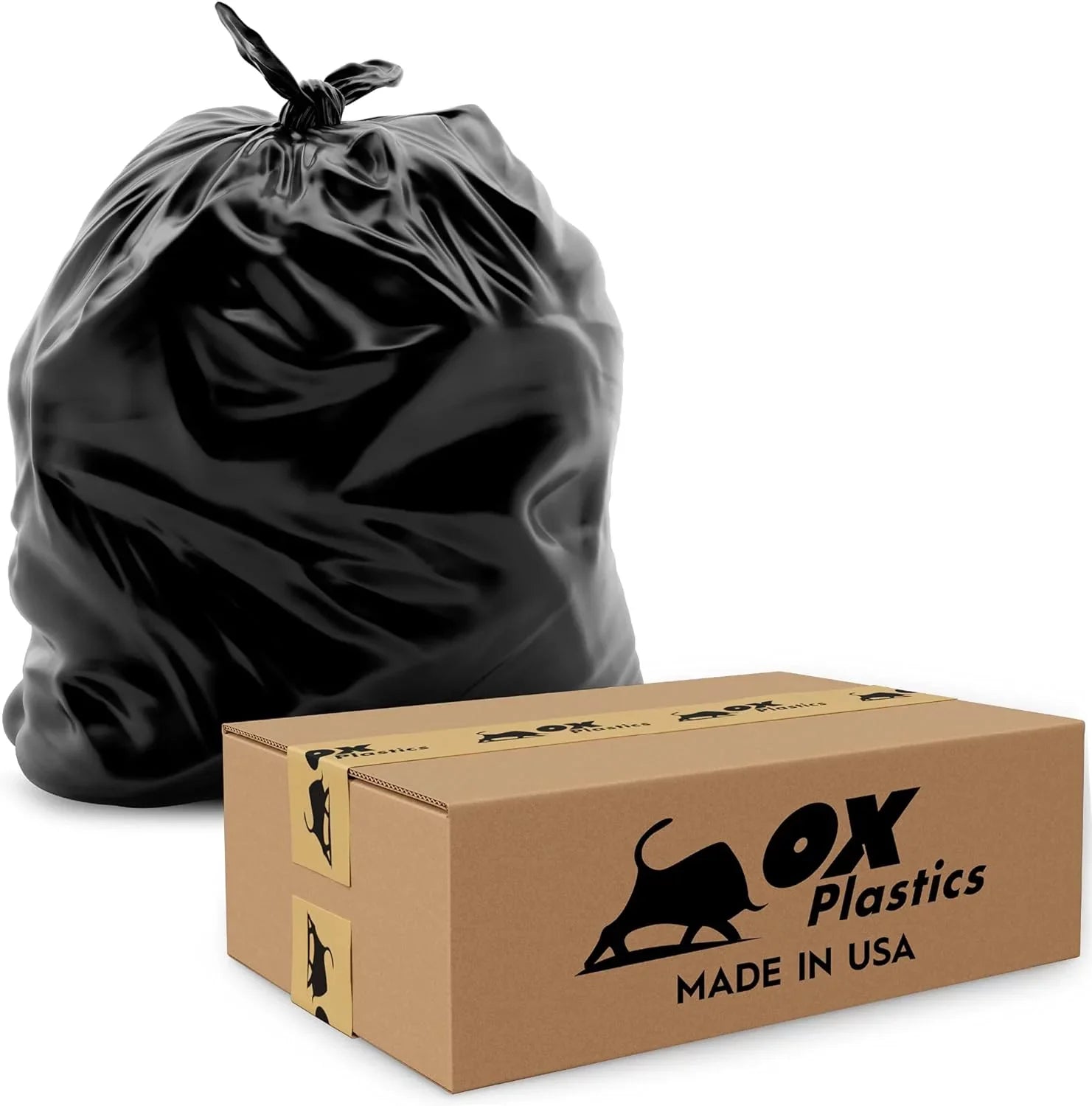 Trash Can Liners Bags - 42 Gallon Capacity & 1.5Mil Thick Extra Heavy Duty Strength - Large Garbage, Leak-Proof & Resilient House & Use Bags Black 37 X 43 (100 Count)