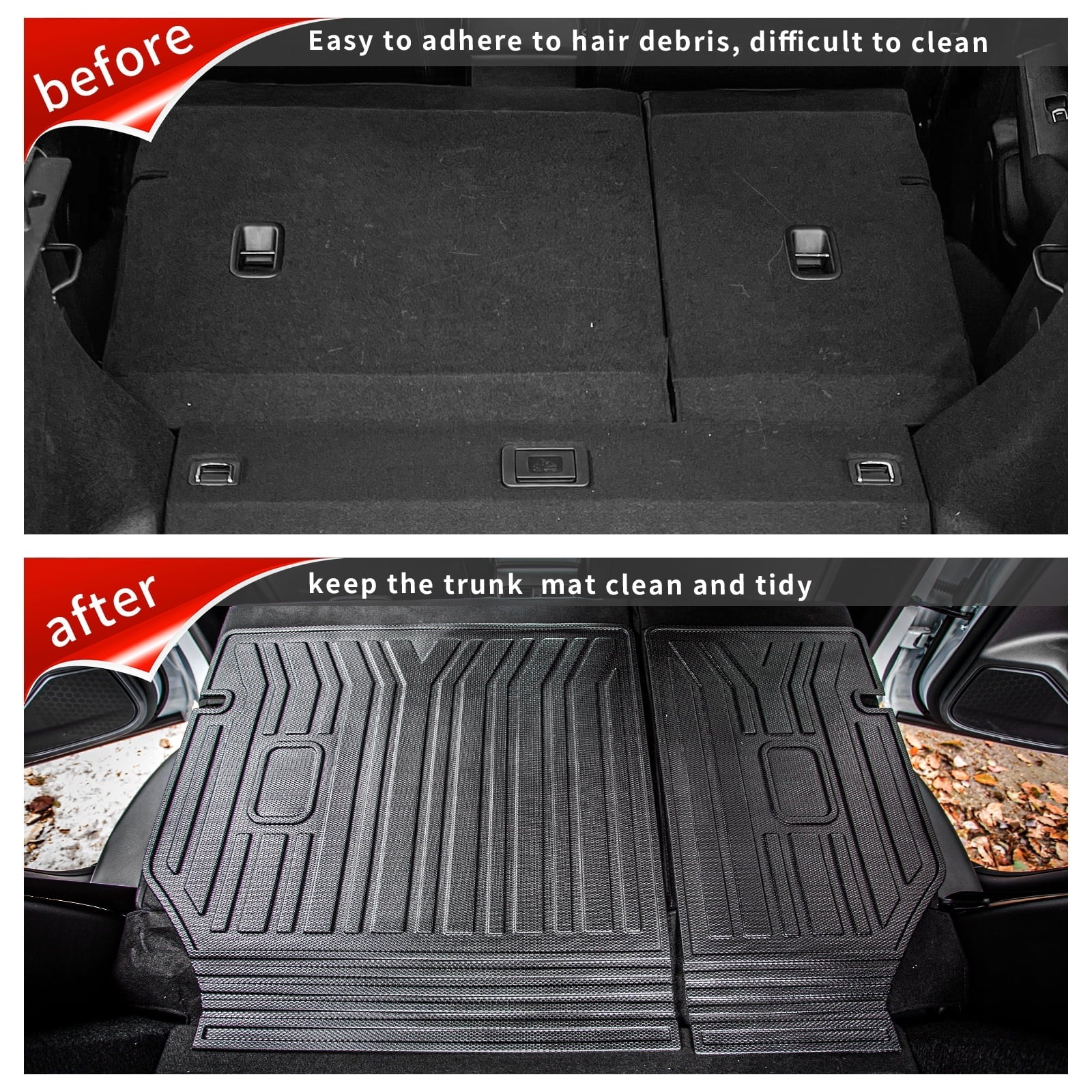 Fit 2022-2024 Honda Civic Hatchback Backrest Mats TPE All Environment Trunk Mat 2023 Civic Hatchback Accessories