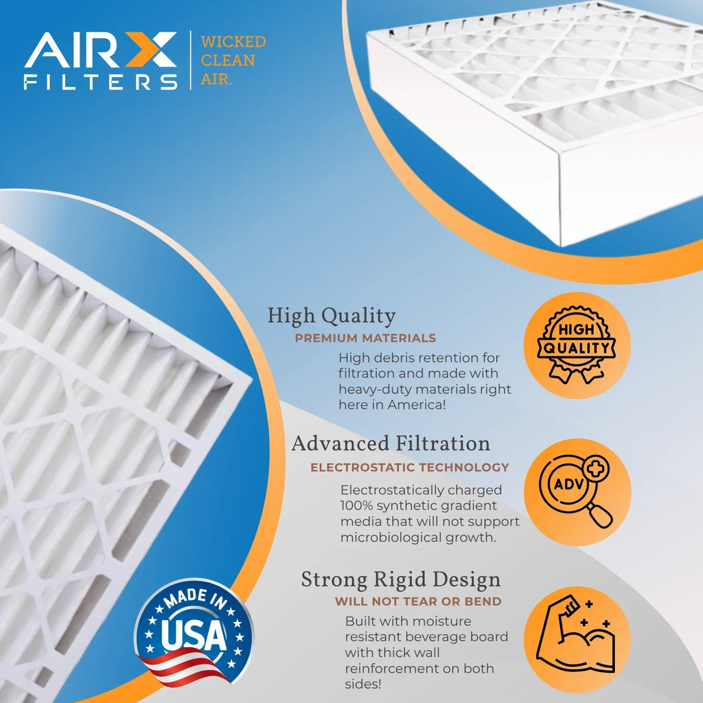 16x25x3 Air Filter MERV 11 Comparable to MPR 1000, MPR 1200 & FPR 7 Suitable with Lennox X0581 Air Filter 3 Pack16x25x3 by AIRX FILTERS WICKED CLEAN AIR.
