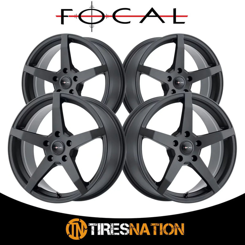 Focal 455U F-55 17x8 5x120 +35mm Black/Machined Wheel Rim 17" Inch