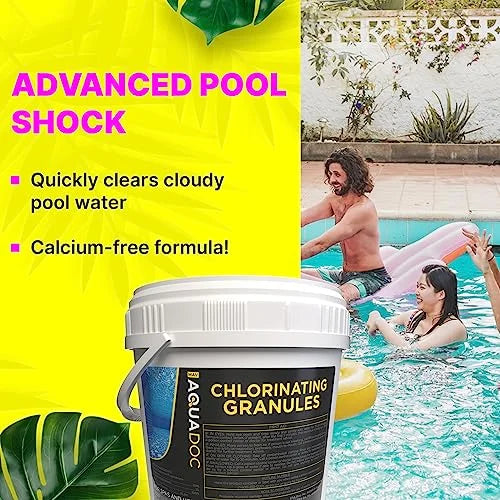 Pool Shock - Super Fast Acting Pool Chlorine Shock Treatment for Shocking Inground Pools and Above Ground Pools - This Shock Pool Treatment is a Excellent Swimming Pool Shock for Saltwater Pools - AquaDoc