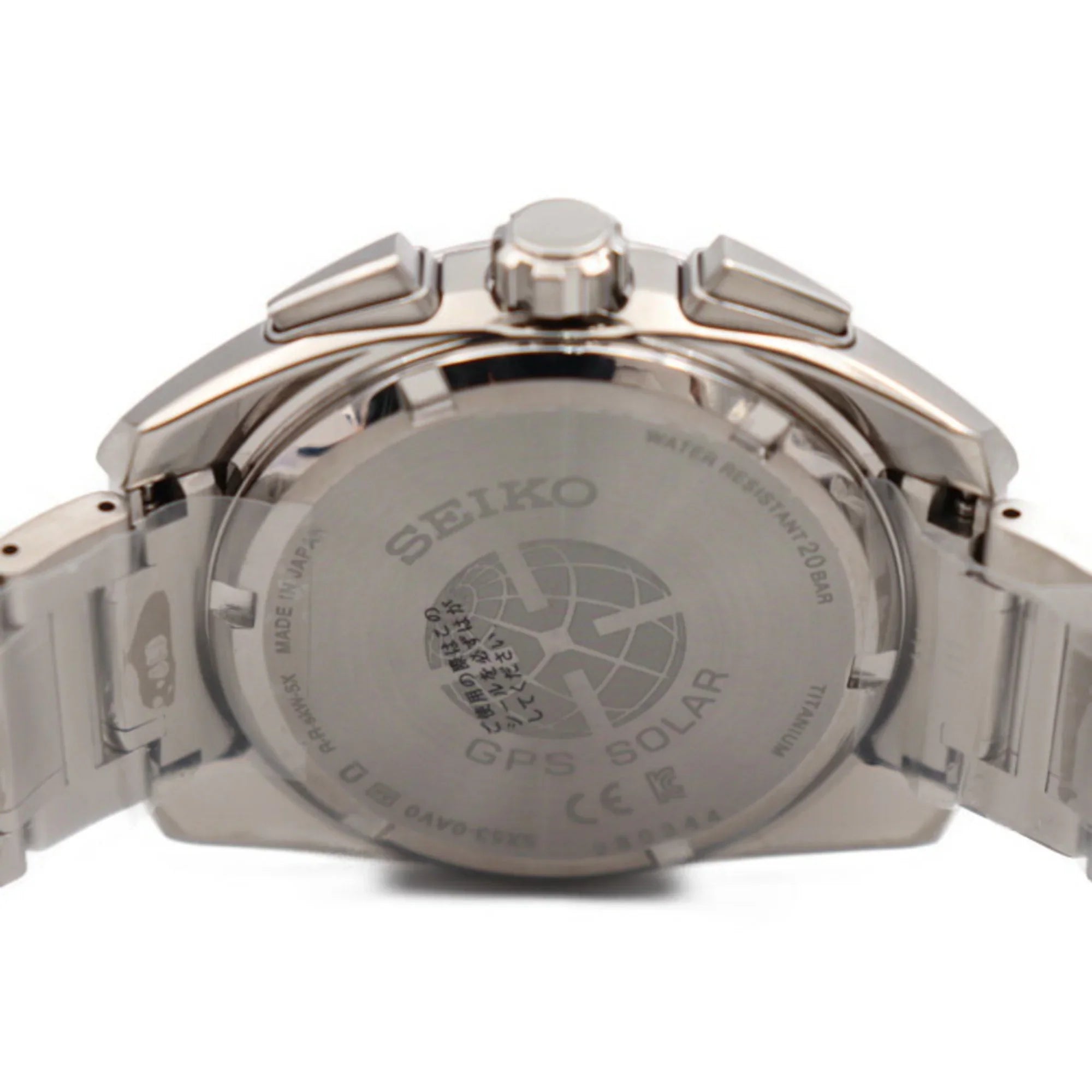 Pre-Owned SEIKO ASTRON Watch 5X53-0AV0/SBXC067 Titanium Silver Black Dial GPS Solar Radio Chronograph (Like New)