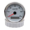Geloo Marine Tachometer Hour Meter Waterproof Watercraft Tachometer Gauge 0-6000RPM 85mm