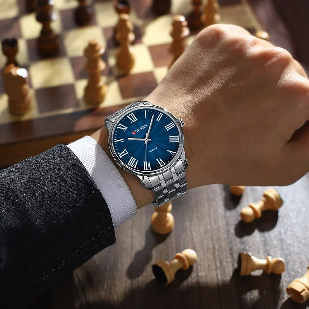 Fashion Brand Quartz Watch Luxury Stainless Steel Men's Watches Simple Dial Quartz Movement Clock CURREN Wristwatch For Man