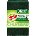 Scotch-Brite Heavy Duty Scour Pads, 30, Green, Count