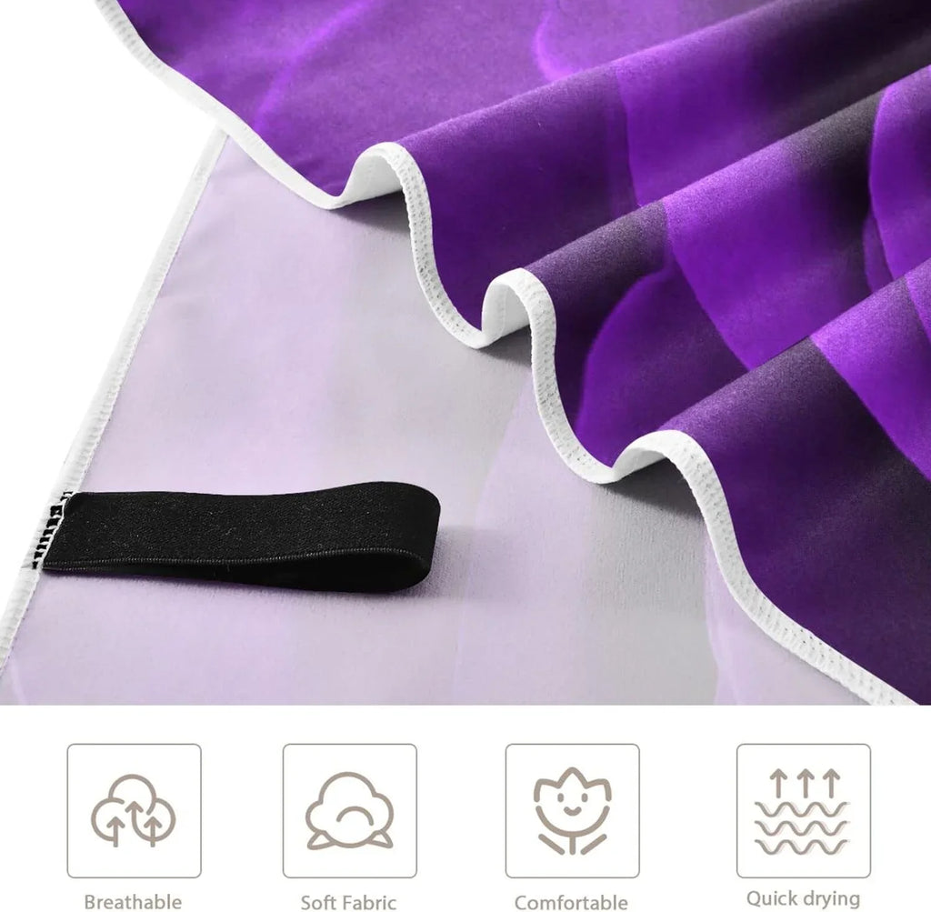 Bestwell Purple Rose Beach Towel - Lightweight Compact Oversized Travel Towels - Super Absorbent Quick Dry Towel for Swimming Camping Holiday（278）