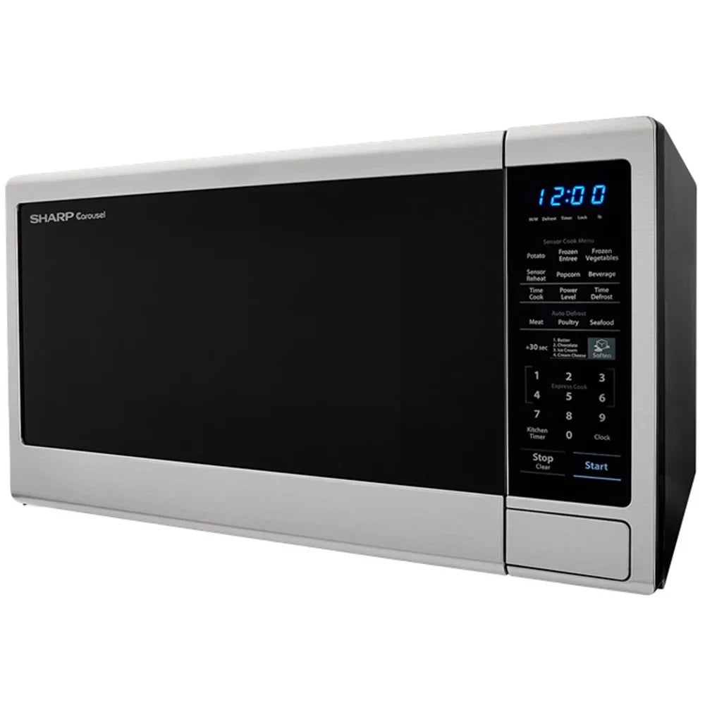 Sharp Carousel SMC1843CM Microwave Oven Freestanding 1.8 cu. Ft, 1100 W - Black, Stainless Steel