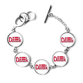 Demark National Flag Red Pattern Bracelet Chain Charm Bangle Jewelry
