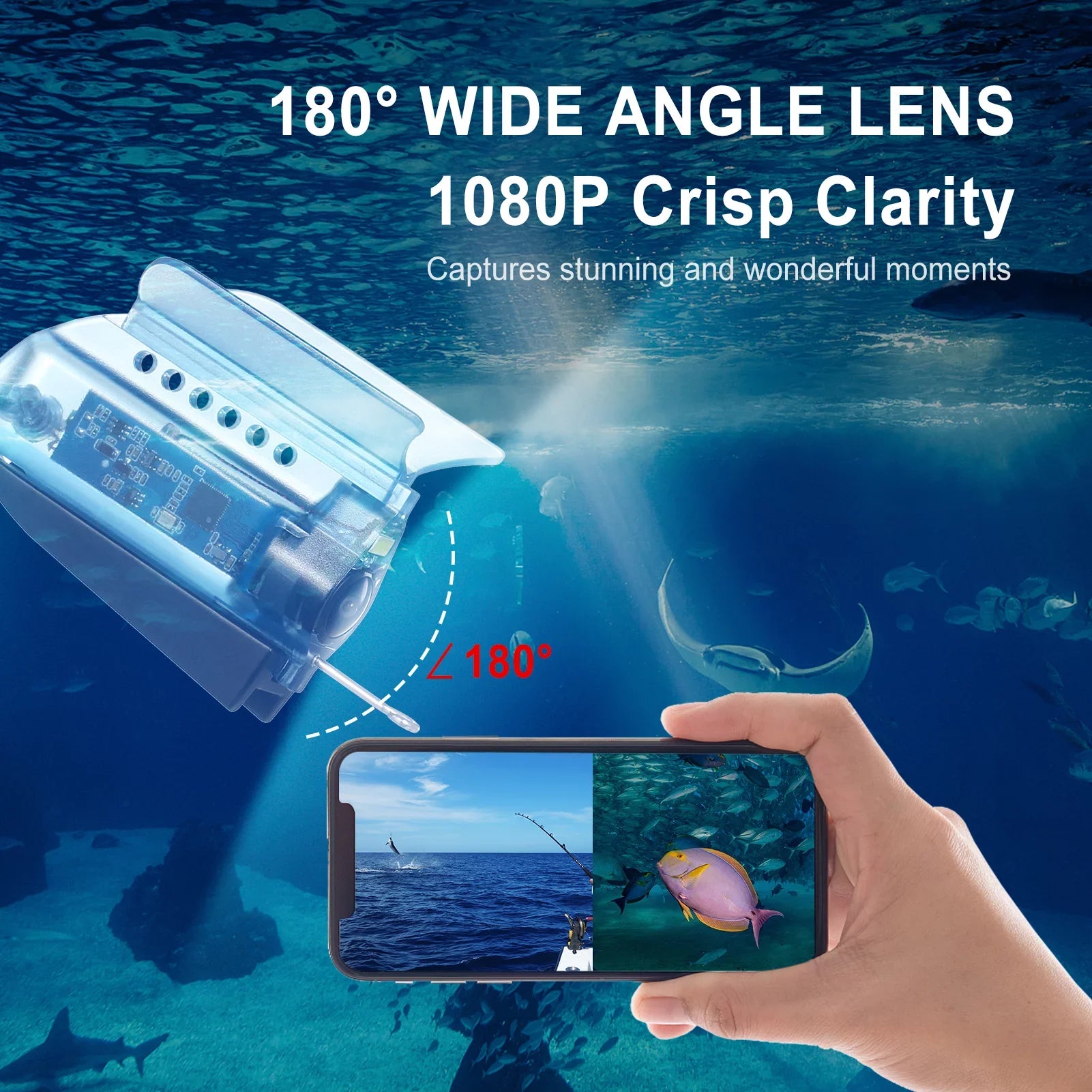 Gofishup 1080P Underwater Fishing Camera Fish Finder with APP Control, Live Video for Ice Lake Sea Craft Kayak Fishing