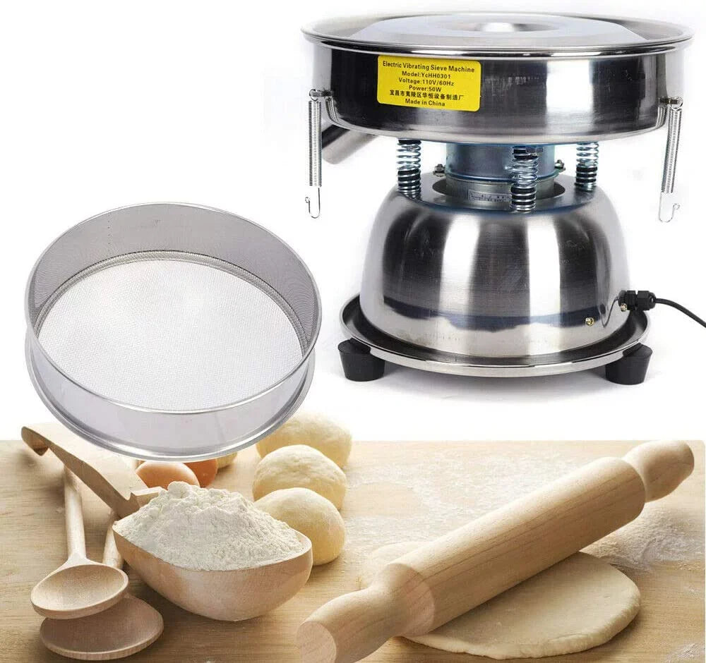 Electric Flour Sifter, Powder Vibration Sieve Machine Shaker Sifter for Commercial Home Kitchen Baking