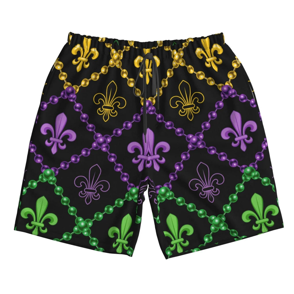 Lukts Mardi Gra Geometric Mens Swim Trunks Quick Dry Swim Shorts With Funny Beach Shorts