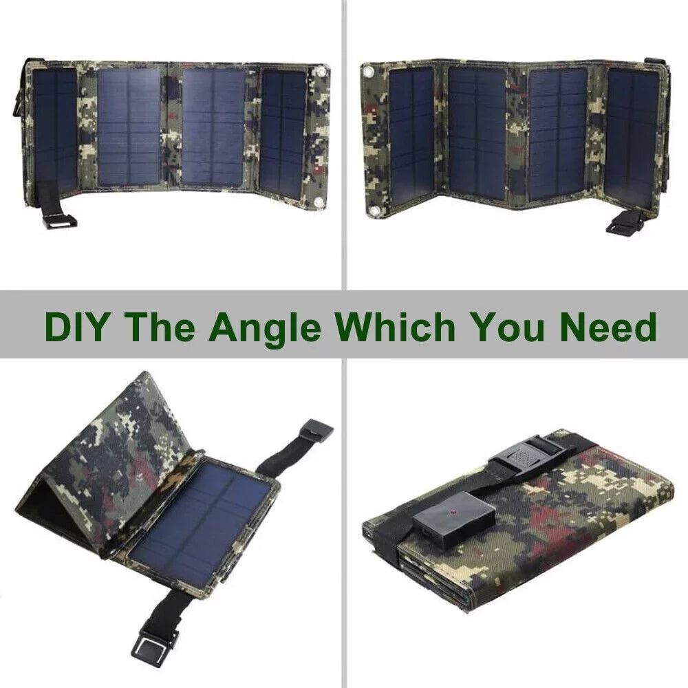 Jahy2Tech Foldable Outdoor 80W USB Solar Panel Portable Phone Charger Camping Hiking Rechargeable Battery High Caliber