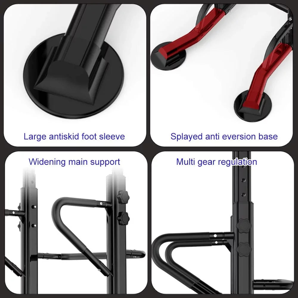Wellynap Power Tower Pull Up Bar, 36.2" Strength Training Workout Equipment with Adjustable Height - Black