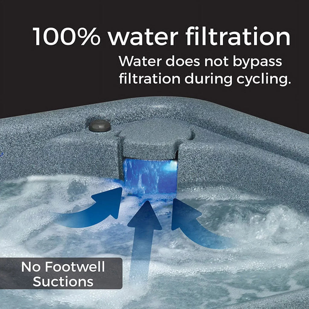 Aquarest Spas Powered By Jacuzzi® Premium 150 Hot Tub Spa 4-Person Plug and Play 12 Jets, Ozone and LED Waterfall, & Tub Protection Keystone