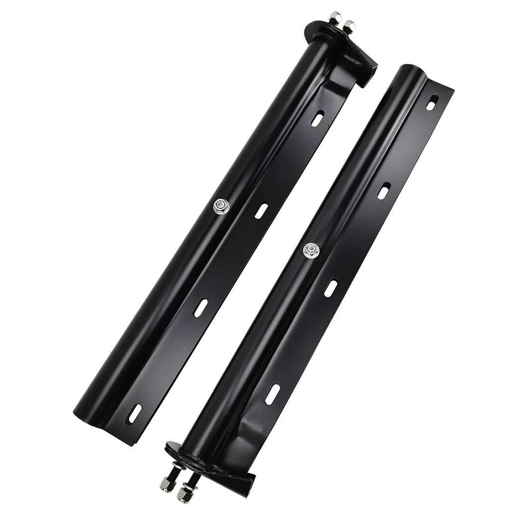POWERWORKS Black Straight Spring Loaded Mud Flap Hanger Bracket Mudflap Holder Set 1-1/8" Bolt Spacing 30" Length for Semi Trucks