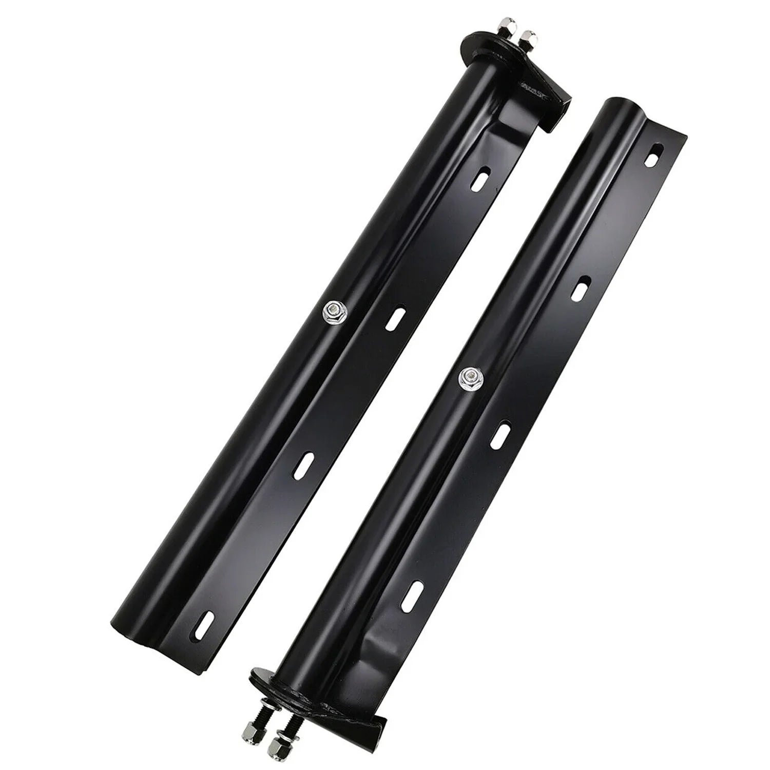 POWERWORKS Black Straight Spring Loaded Mud Flap Hanger Bracket Mudflap Holder Set 1-1/8" Bolt Spacing 30" Length for Semi Trucks