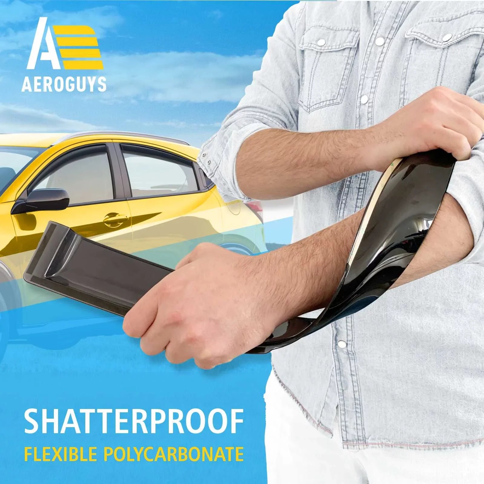 AEROGUYS In-Channel Window Deflectors Extra Strong Window Visors Rain Guards Fit for Honda HR-V 2016-2022, Sun Visors, Wind Vent Visors, Car Accessories - 4 pcs. AG0157