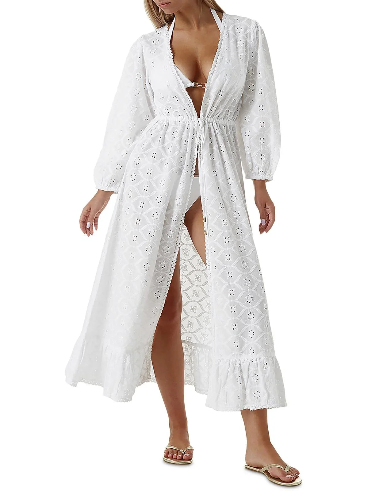 Melissa Odabash Womens Embroidered Long Shield