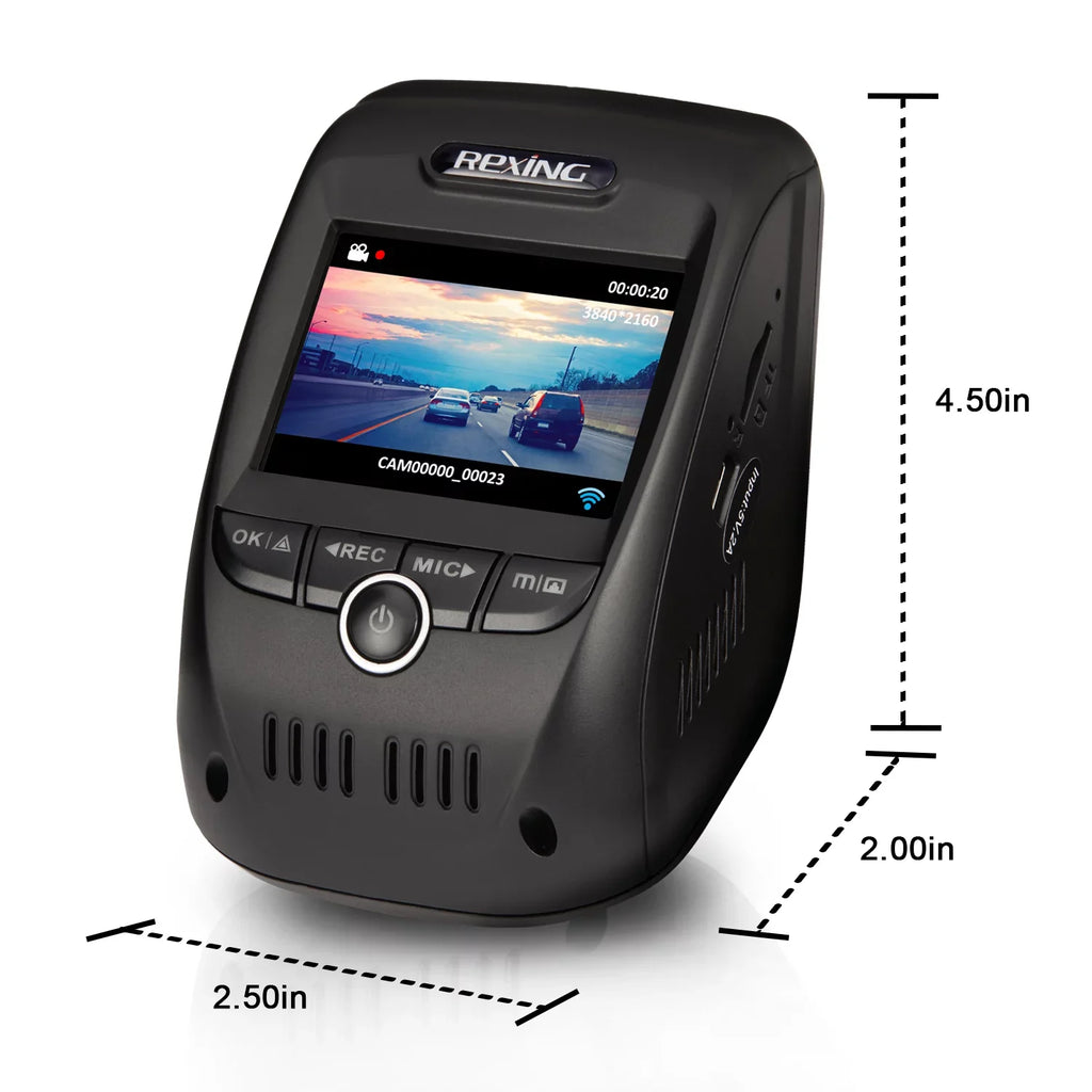 Rexing V1 Max 4K 2160P Single Channel Dash Cam with Wi-Fi & GPS