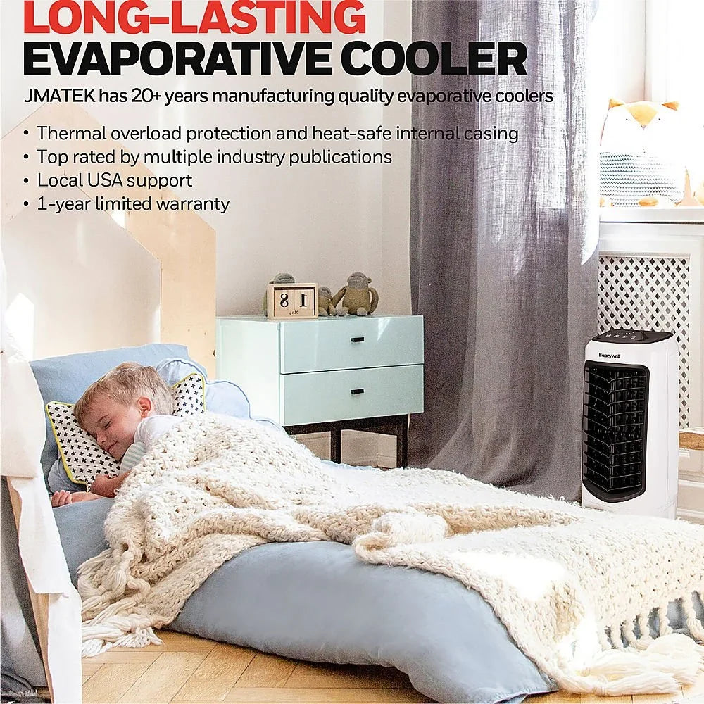 Indoor Evaporative Air Cooler (Swamp Cooler) with Remote Control - White