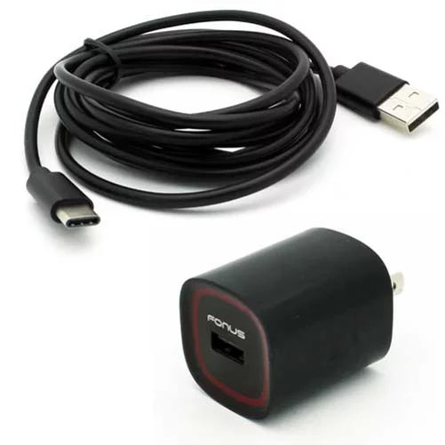 USB Cable 2.4A Home Charger w Holster Leather Case Belt Clip for Motorola Revvlry Plus, Moto G7 - OnePlus 6T, 6 - Razer Phone 2 - Samsung Galaxy S9 Plus S22 Plus S10 Plus Shield FieldPro