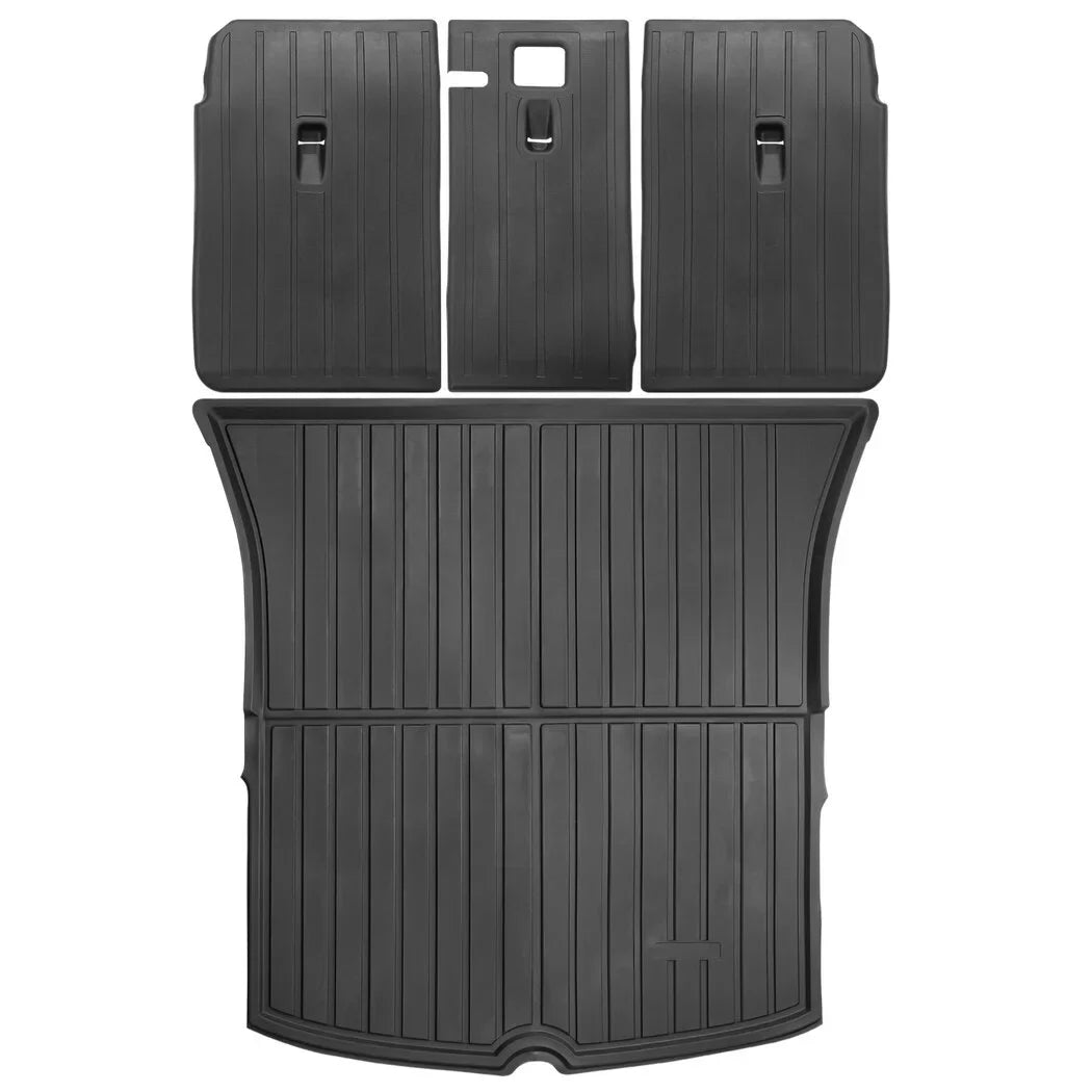 All Environment Car Trunk Mats, 3 Rear Seat Back Mats and Trunk Floor Mat, Fitting with 2020 2021 2022 Tesla Model Y, Waterproof Non-slip Car Trunk Floor Liner