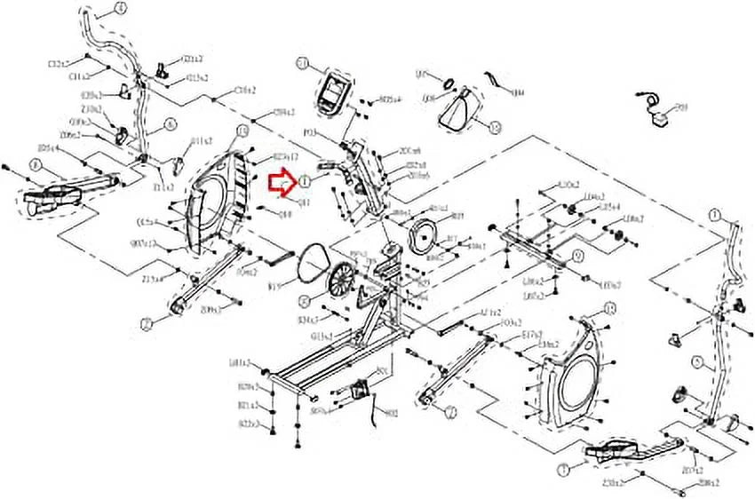 Console Mast Set Works W Horizon Fitness CE4.1 - EP533 Elliptical