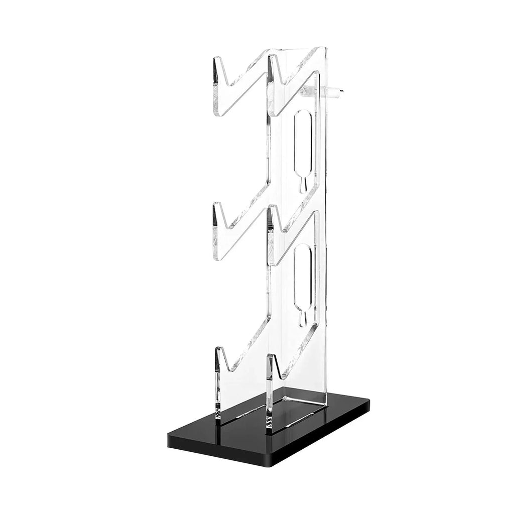 3 Tier Controller Bracket Gadget Non Slip Mat Strong Transparent Decoration Acrylic Headset Hanger for Game Desk Controller Accessories PS5 Black