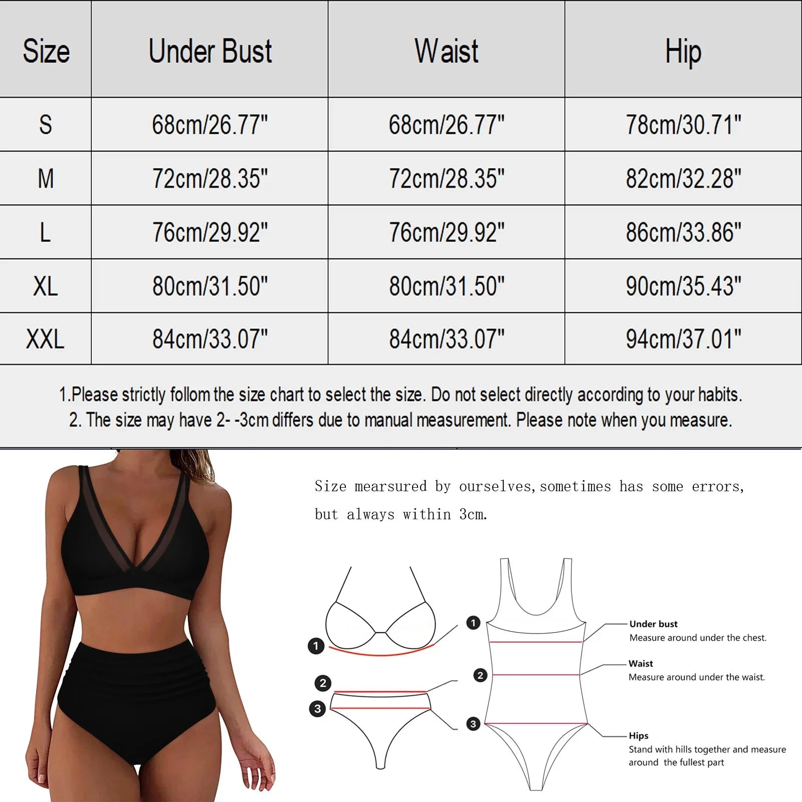 Swimsuit Underwire Bra Women High Waisted Bikini Sexy Push Up Two Piece Swimsuits Vintage Swimsuit Two Piece Retro Ruched High Waist Print Bikini Set