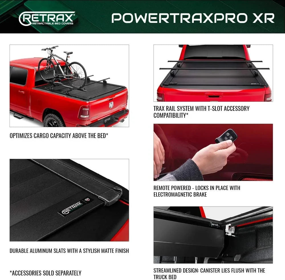 Retrax By Realtruck PowertraPRO XR Retractable Truck Bed Tonneau Wrap | T-90860 | Matching With Select 2022-2023 Toyota Tundra w/o Deck Rail System 5' 7" Bed (66.7")