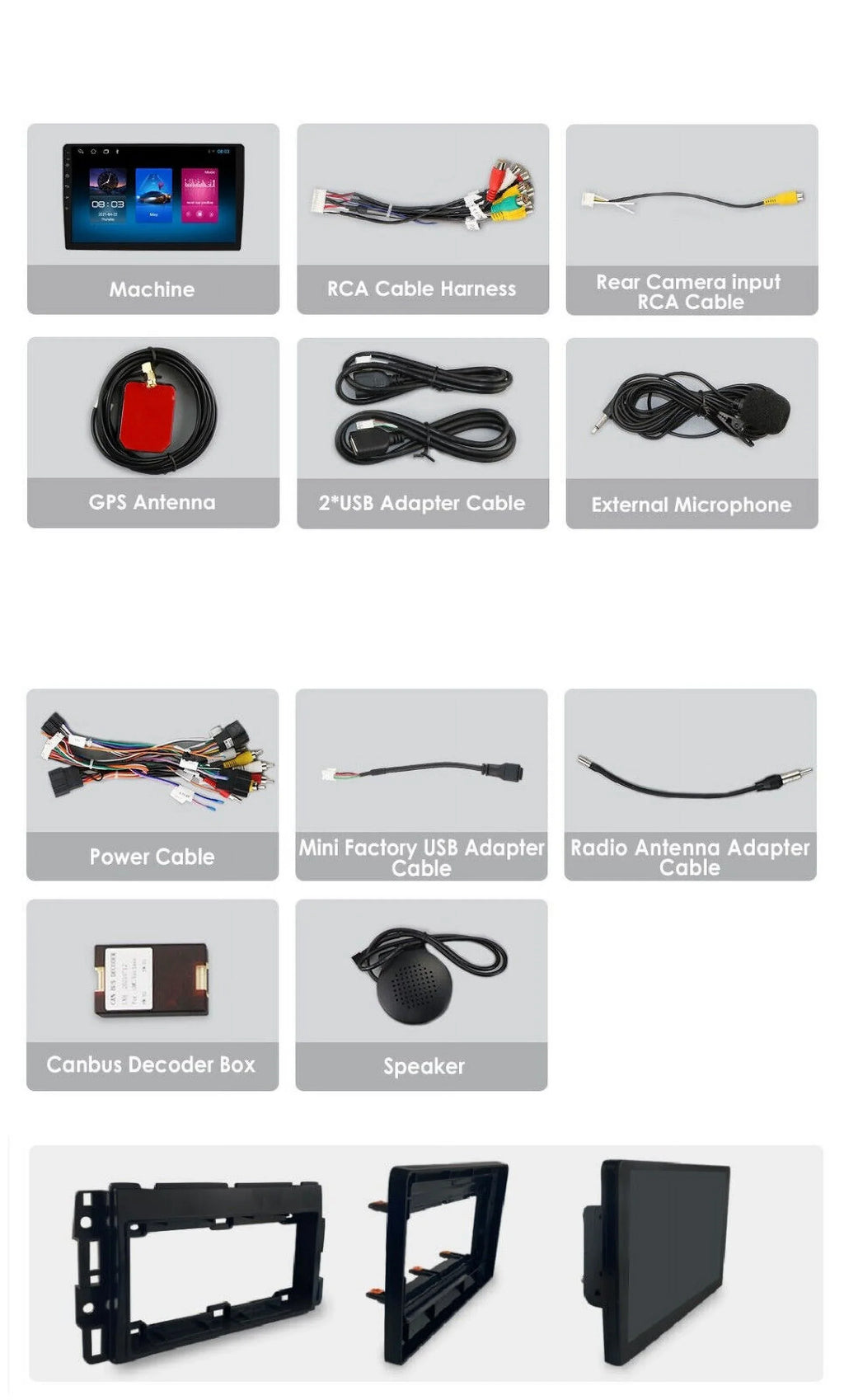 For GMC Yukon Chevy Tahoe Suburban Android 12 Octa Core 4GB RAM Apple Carplay Car Stereo AM FM Radio GPS Environment
