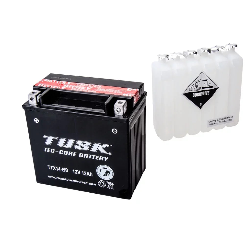 Tusk Tec-Core Battery with Acid TTX14BS Maintenance-Free For BMW F800ST (ABS) 2007-2010