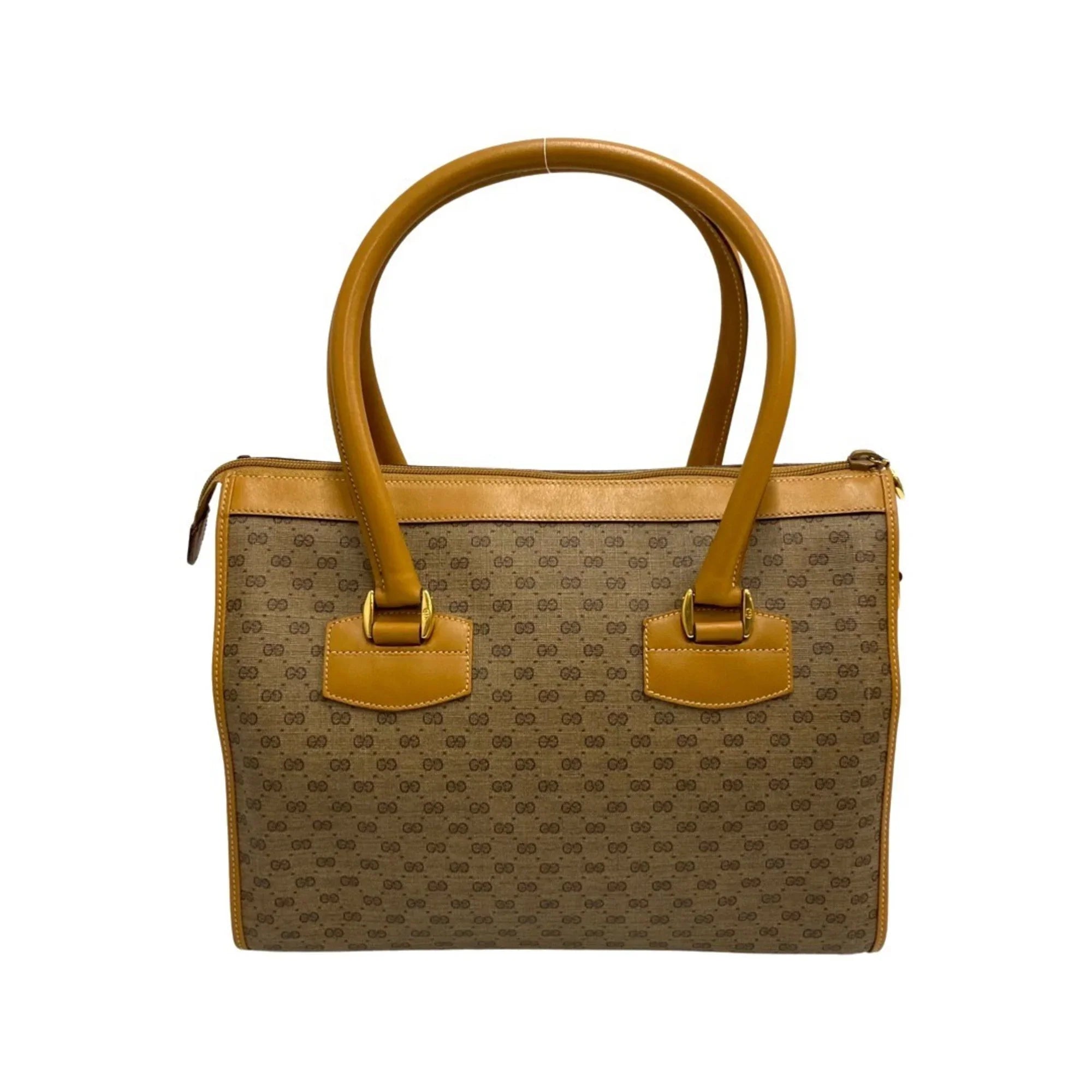 Pre-Owned GUCCI Old Gucci Vintage Micro GG Leather Genuine 2way Handbag Shoulder Bag Brown (Good)