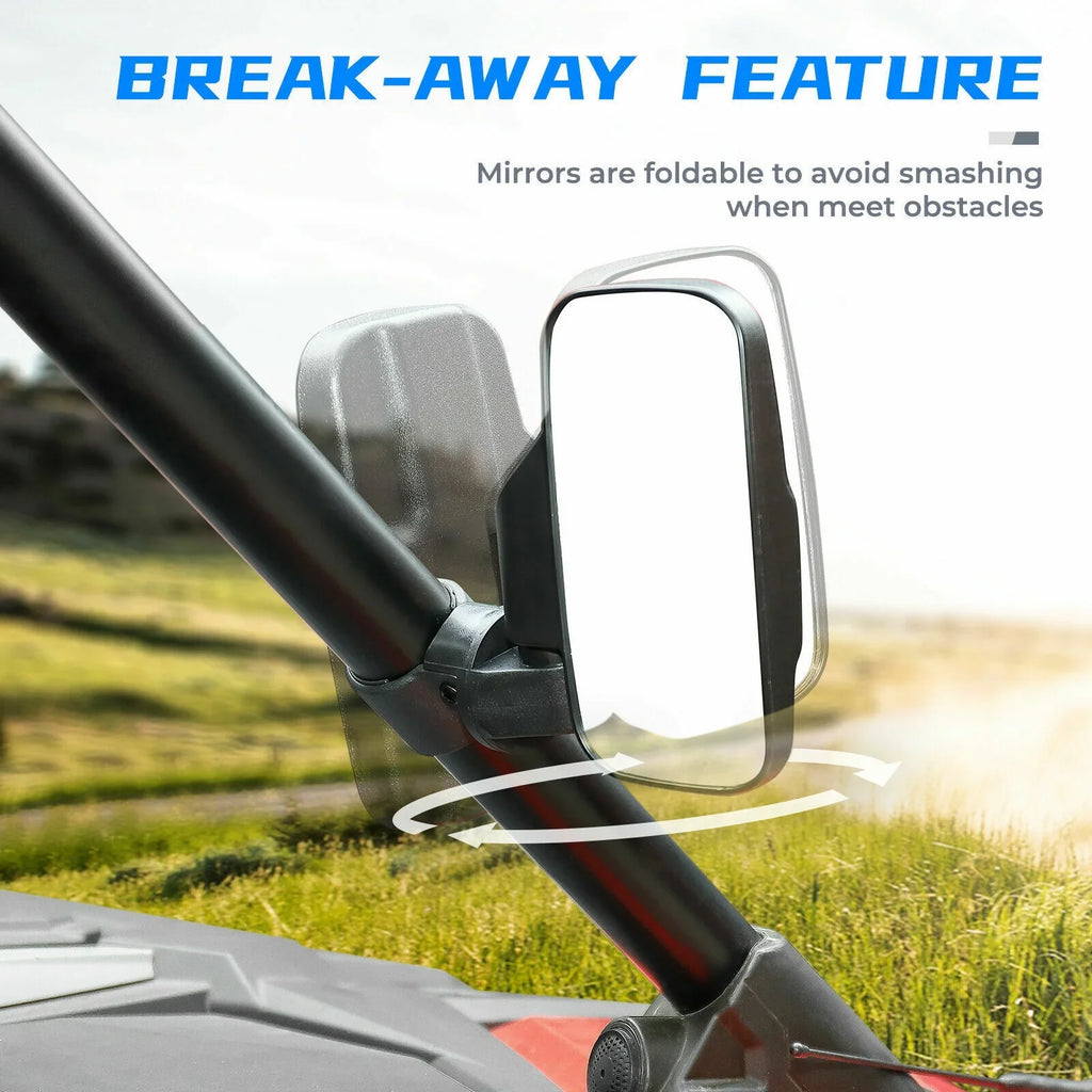 UTV Rear View Mirrors Set 1.75"-2" Bar Clamp Center Mirrors Fitting with Polaris RZR 900 1000 Can-Am X3