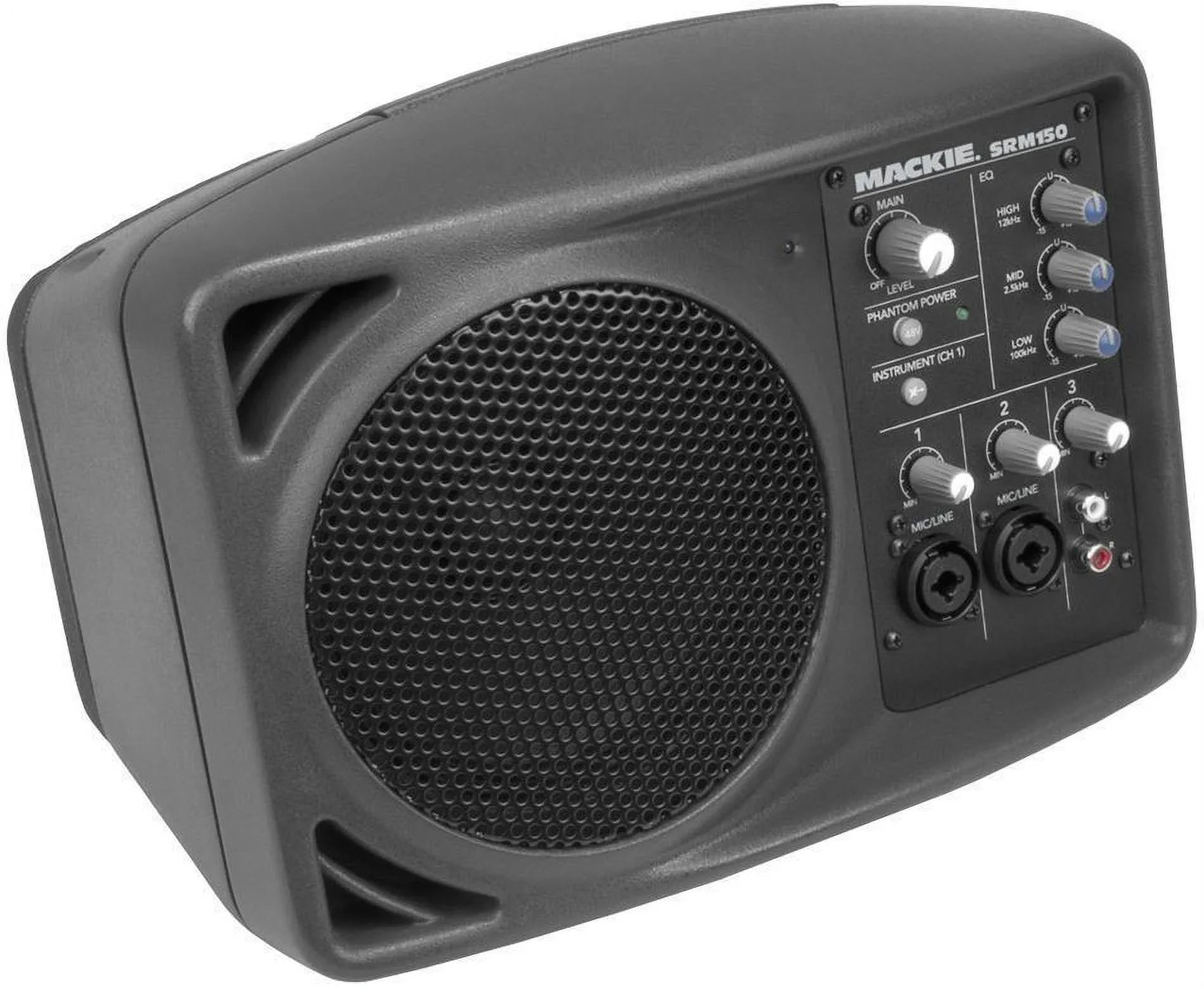 (2) Mackie SRM150 Powered Active PA Monitor Speaker + (2) Mackie Travel Bags