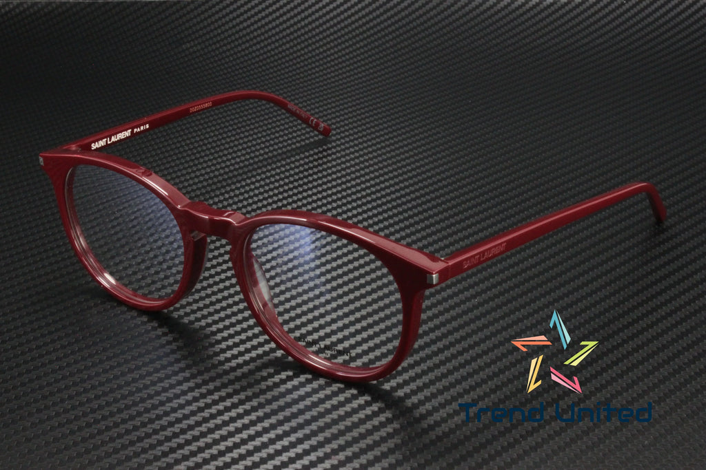 SAINT LAURENT SL 106 011 Round Oval Panthos Burgundy 50 mm Unisex Eyeglasses