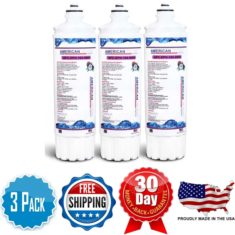 AFC Brand , Water Filters , Model # AFC-EPH-104-9000 , Fitting with EverPure® S-101 - 3 Filters - Made in U.S.A.