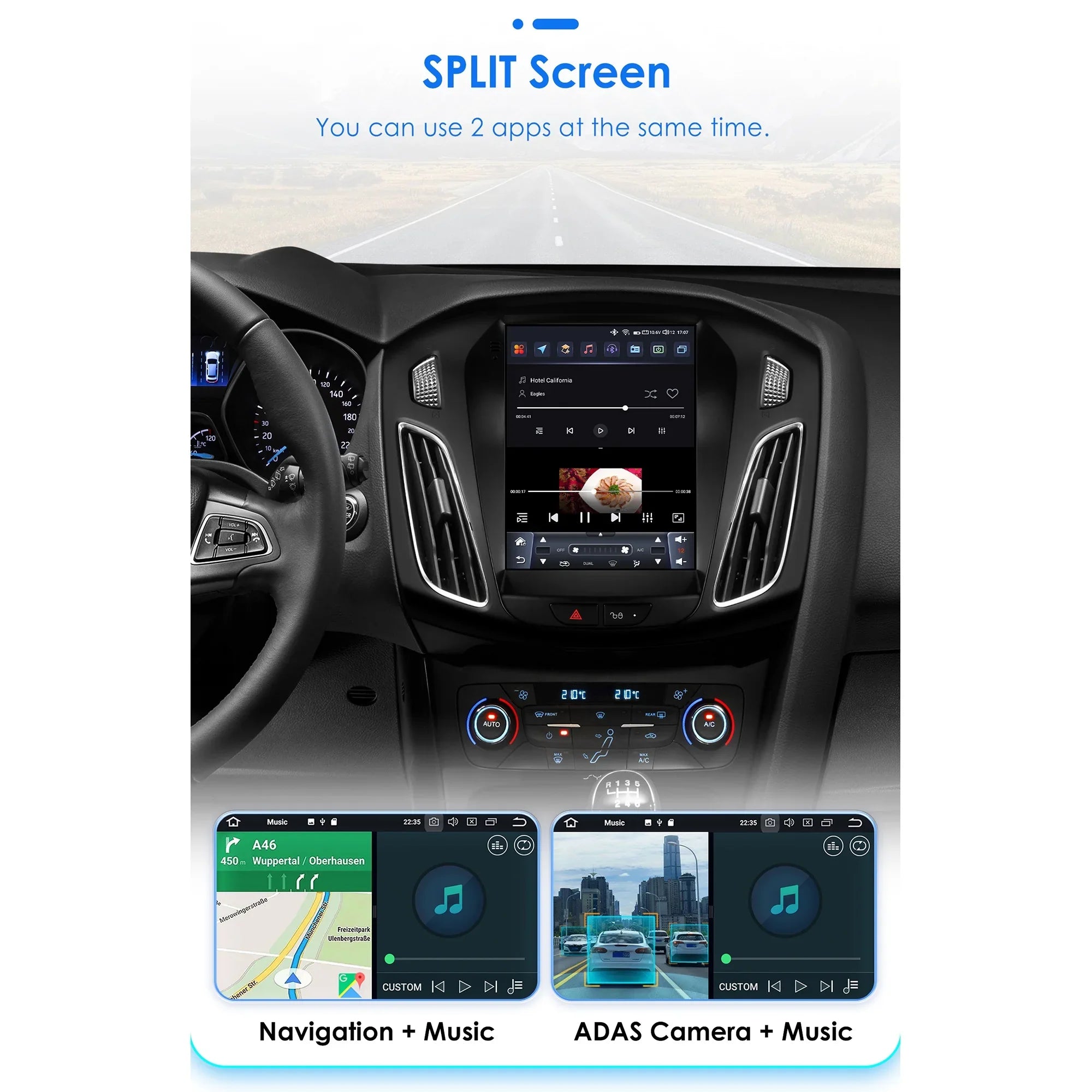 Apple Carplay Android 13.0 Wifi Bluetooth 4+32GB RDS 9.7" Car Stereo Radio Head Unit GPS Navigation Player For Ford Focus 2011 2012 2013 2014 2015 2016 2017 2018 2019