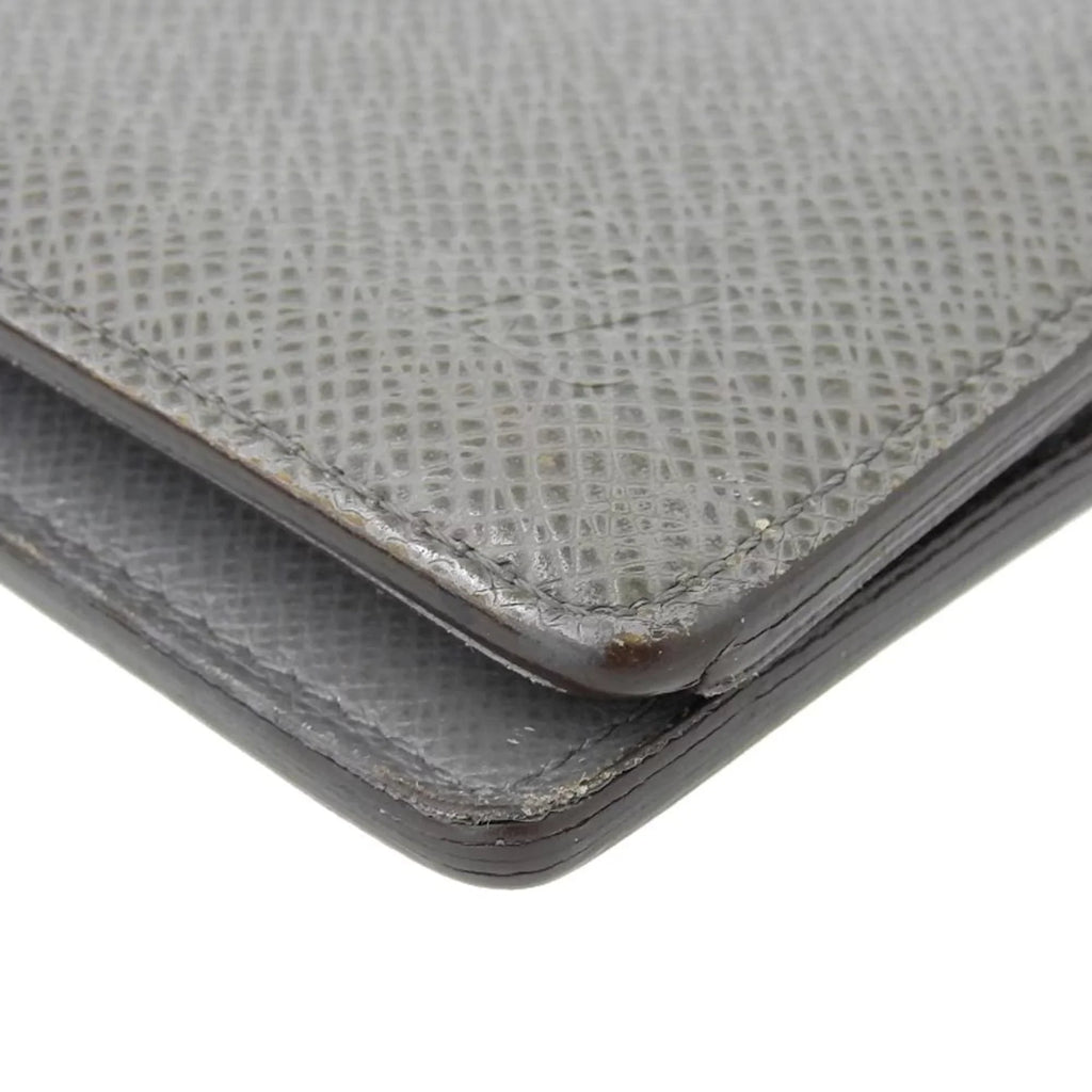 Pre-Owned Louis Vuitton LOUIS VUITTON Taiga Portefeuille Brother Bifold Long Wallet Glacier M32653 (Good)